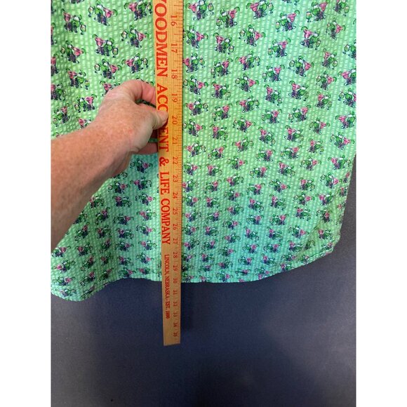 Charleston Threads Medium Mens Shirt Searsucker Margarita Theamed - Picture 3 of 7